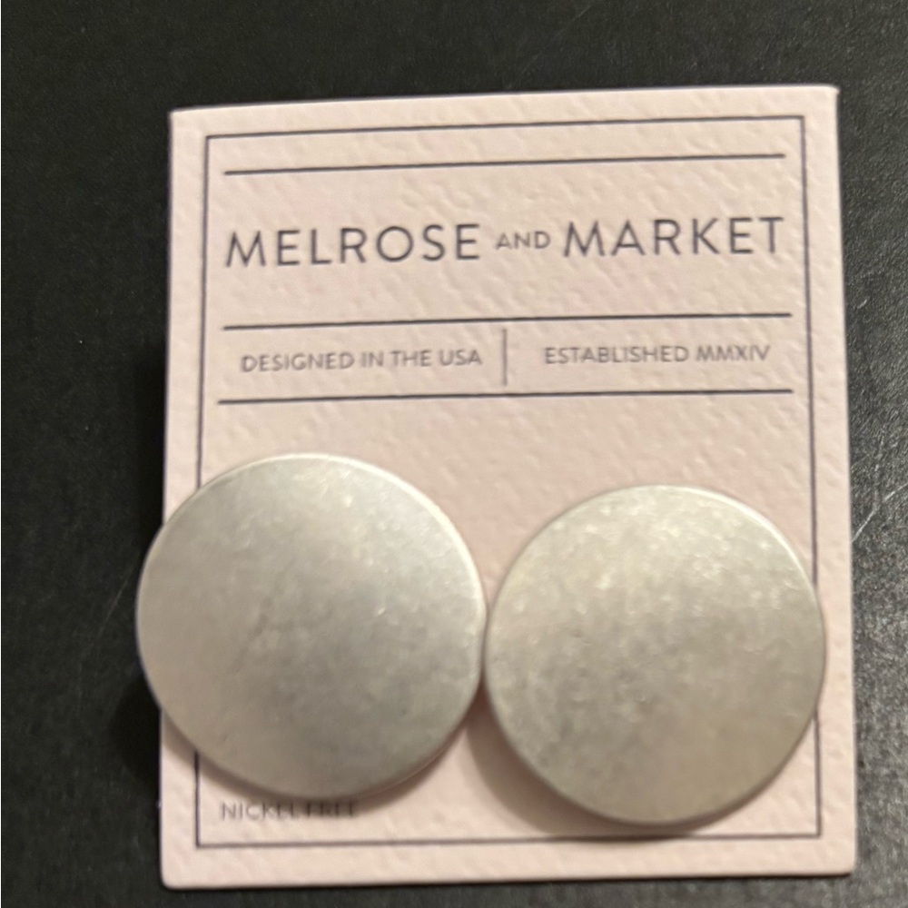 Melrose and Market Round Silver Earrings